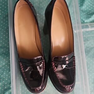 Michael Kors Women's Patent Penny Loafers in Deep Burgundy